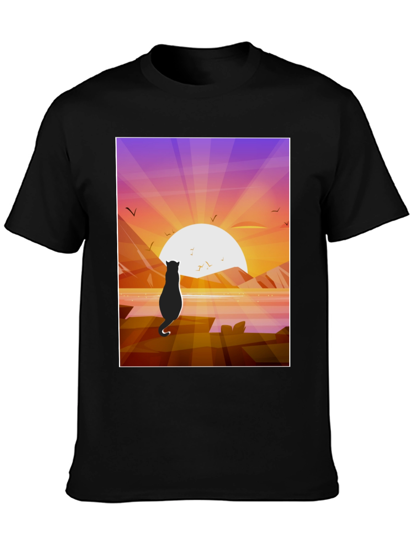 Cat Silhouette Sunset T-Shirt