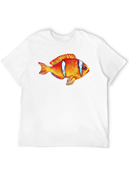 Clown Fish Graphic T-Shirt - Black Cotton Blend