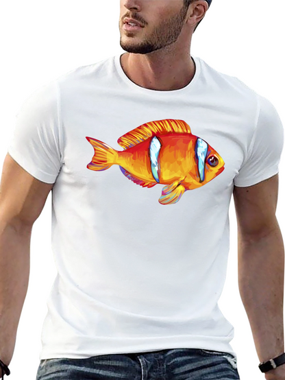 Clown Fish Graphic T-Shirt - Black Cotton Blend