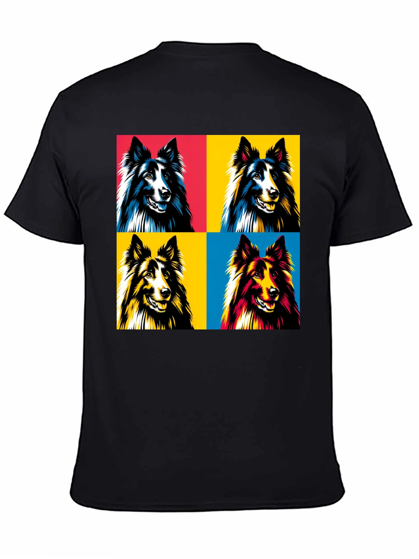 Pop Art Dog T-Shirt - Collie Design