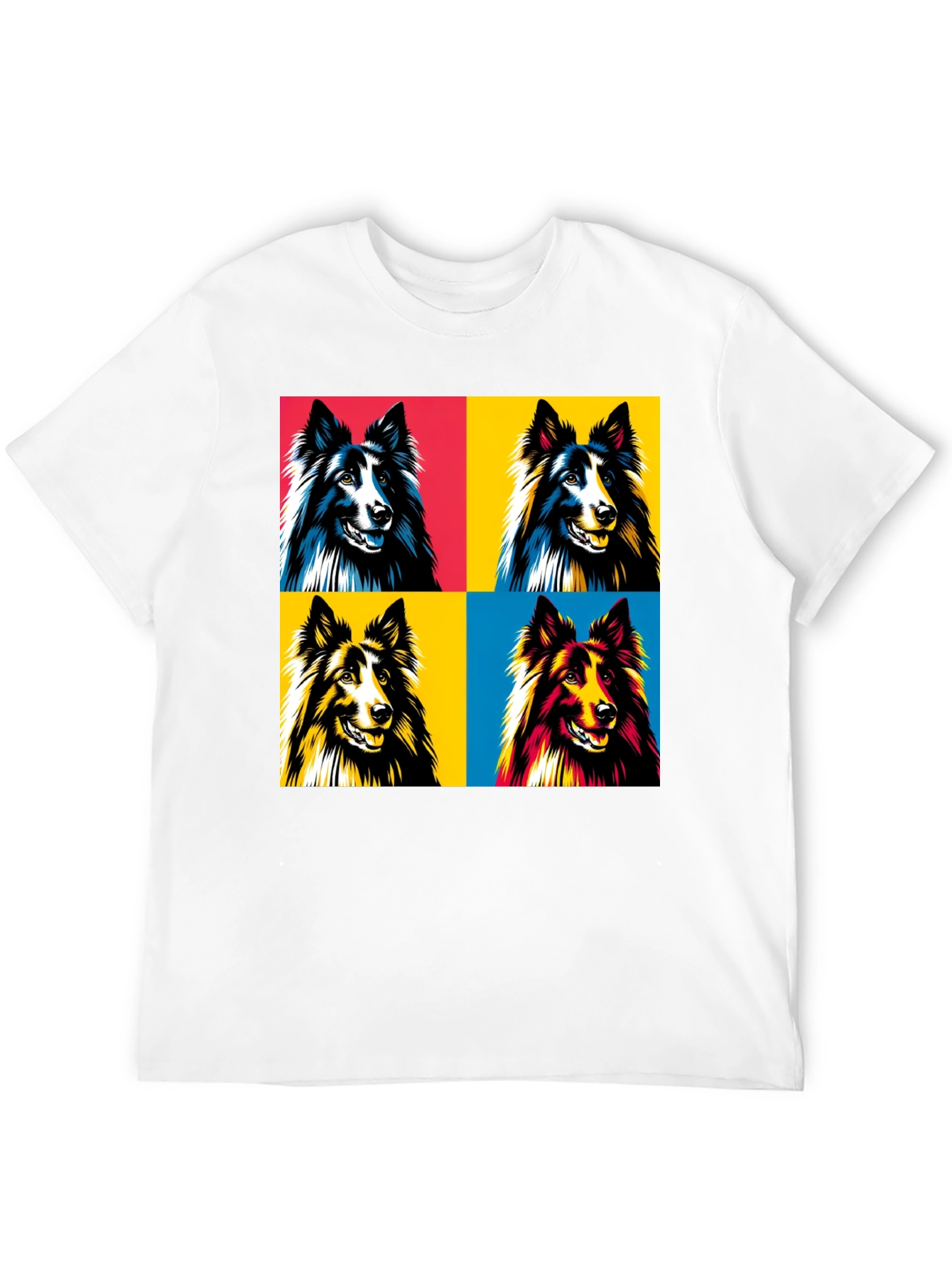 Pop Art Dog T-Shirt - Collie Design