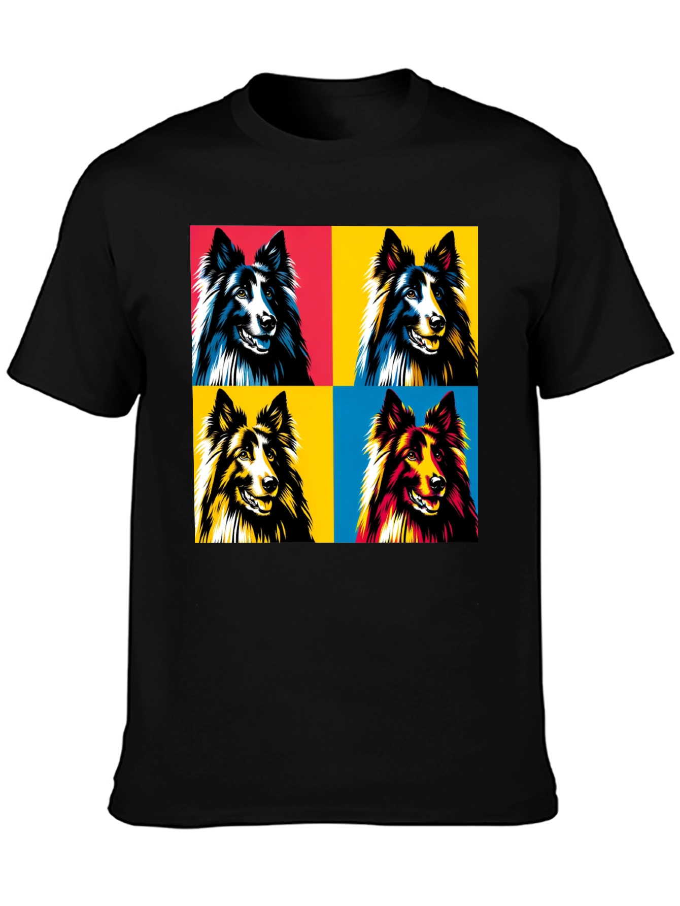Pop Art Dog T-Shirt - Collie Design