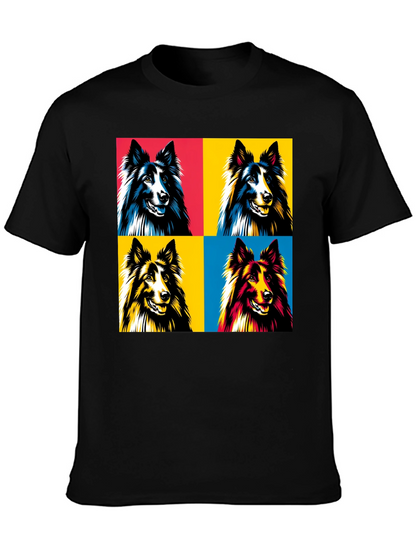 Pop Art Dog T-Shirt - Collie Design