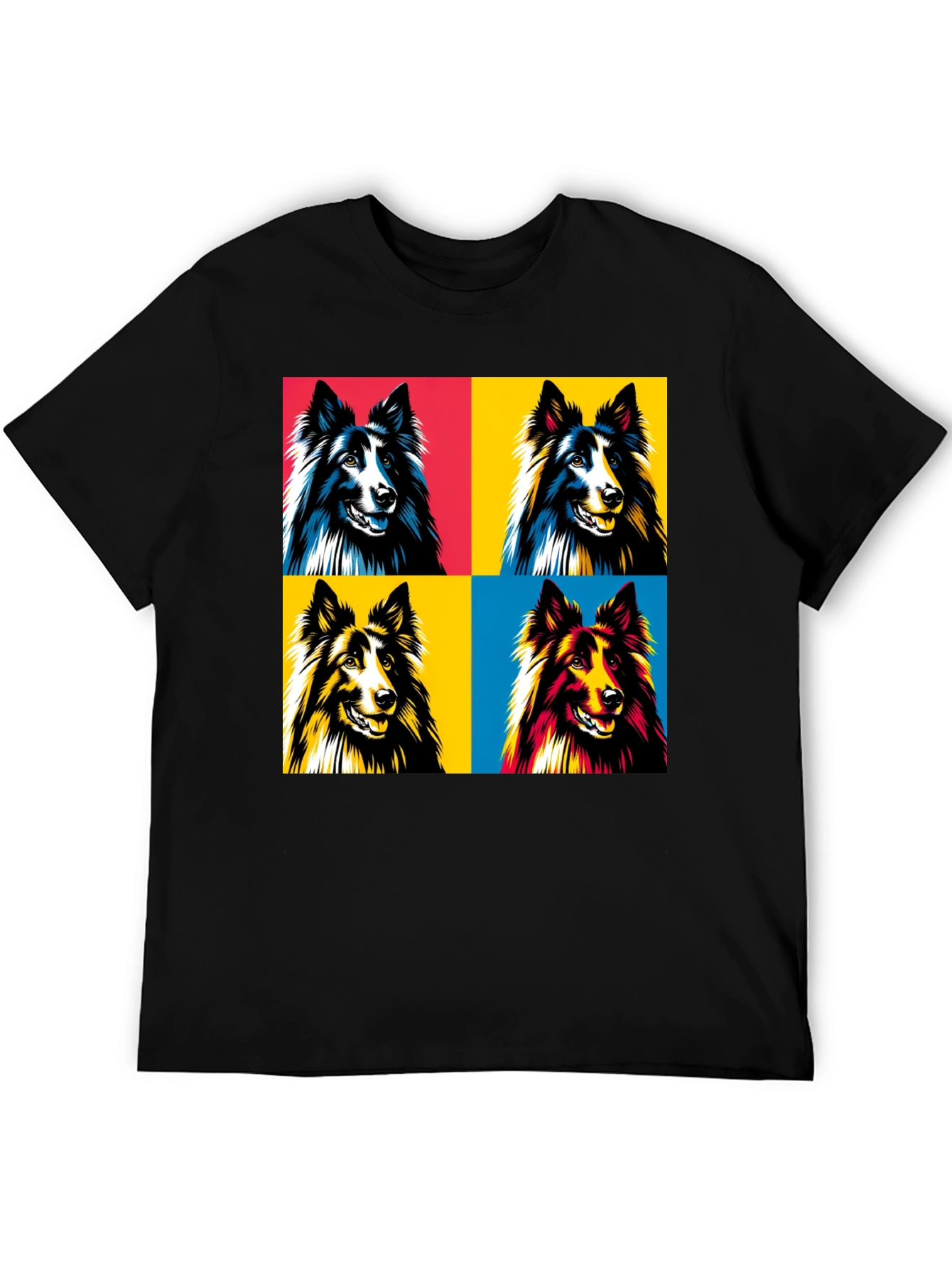 Pop Art Dog T-Shirt - Collie Design