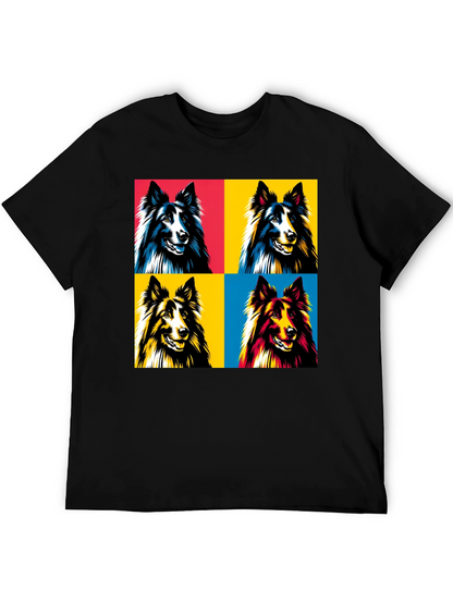 Pop Art Dog T-Shirt - Collie Design