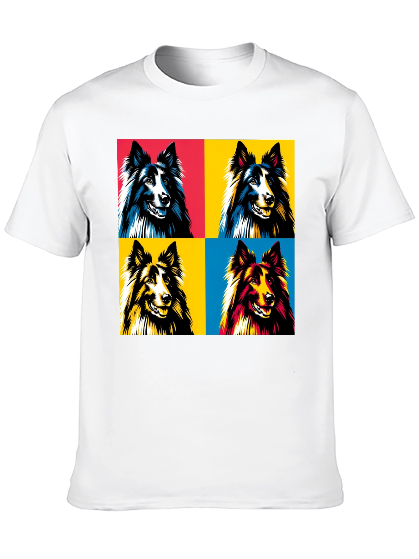 Pop Art Dog T-Shirt - Collie Design
