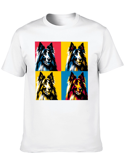 Pop Art Dog T-Shirt - Collie Design