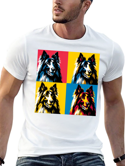 Pop Art Dog T-Shirt - Collie Design