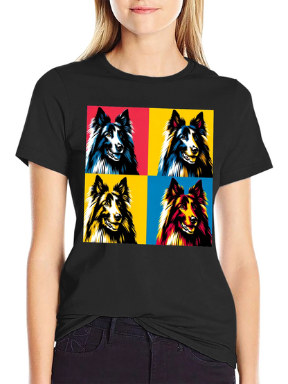 Pop Art Dog T-Shirt - Collie Design