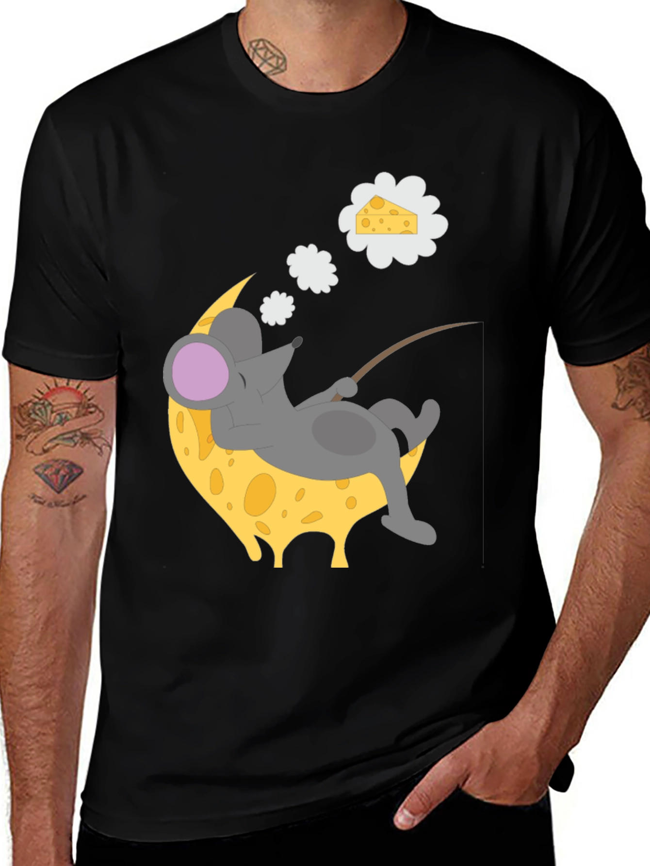 Dreaming Mouse on Cheese Moon T-Shirt