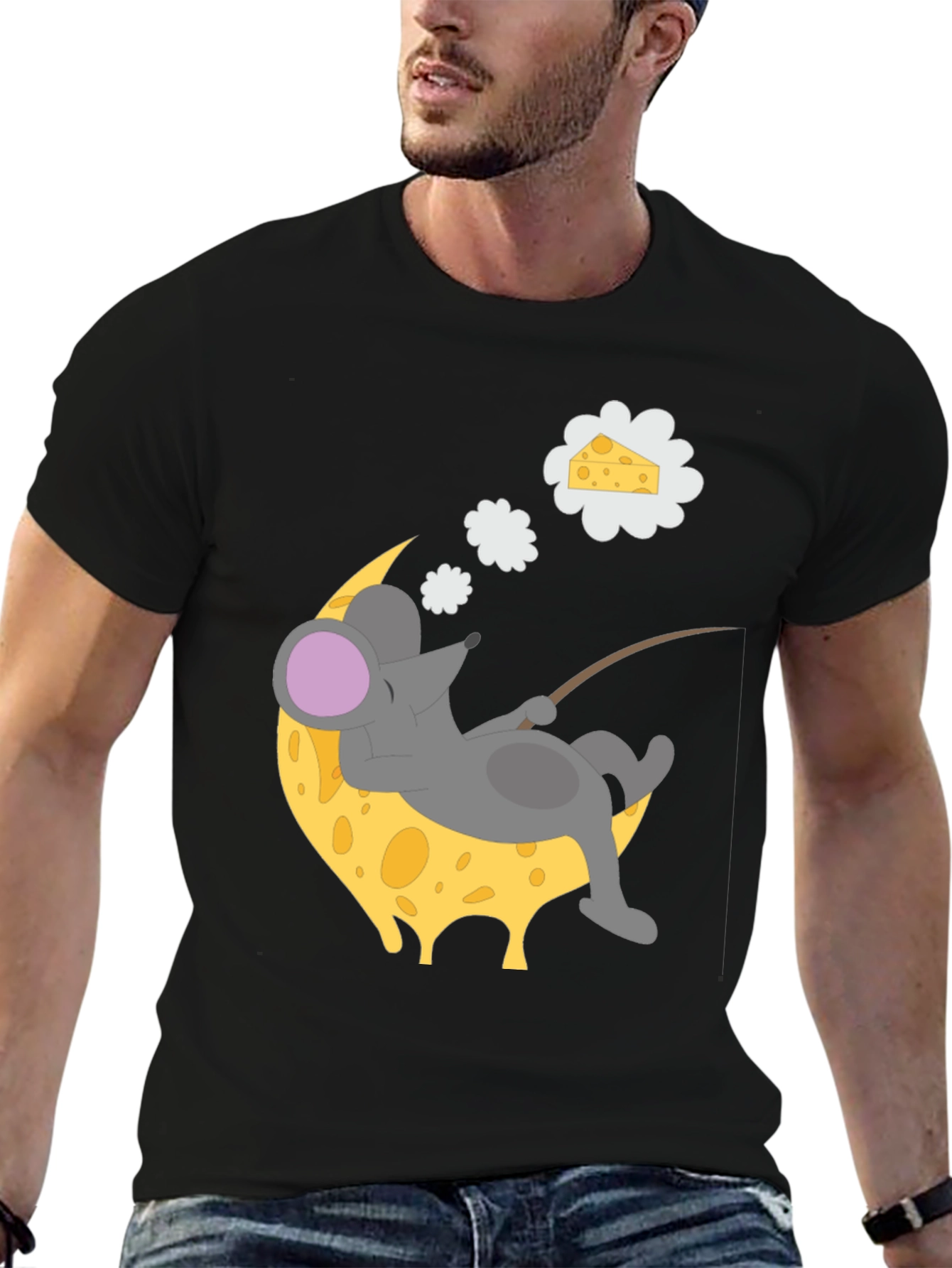 Dreaming Mouse on Cheese Moon T-Shirt