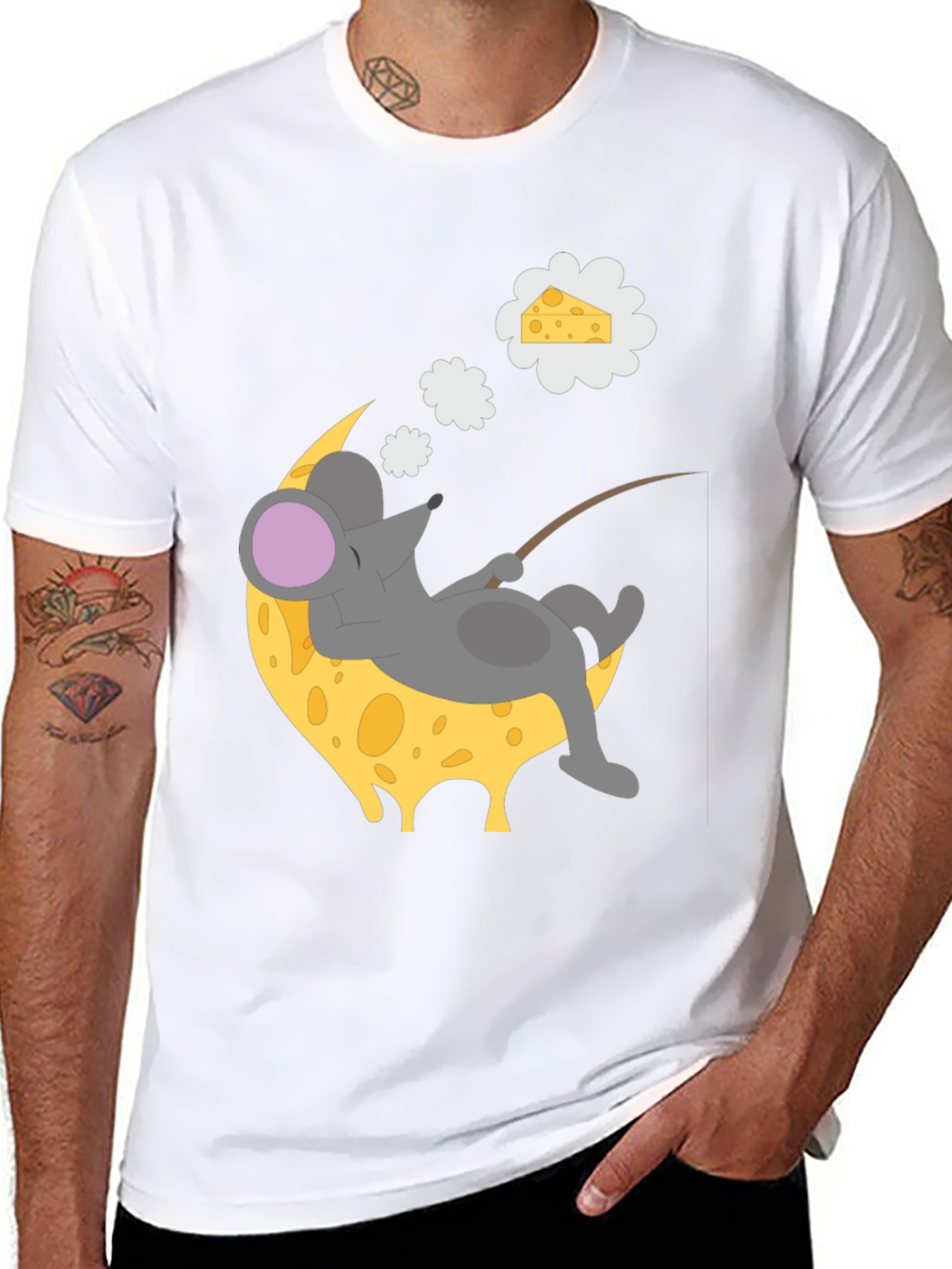 Dreaming Mouse on Cheese Moon T-Shirt