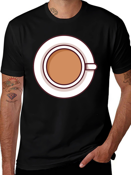 Coffee Cup Graphic Tee - Casual Black T-Shirt