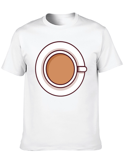 Coffee Cup Graphic Tee - Casual Black T-Shirt