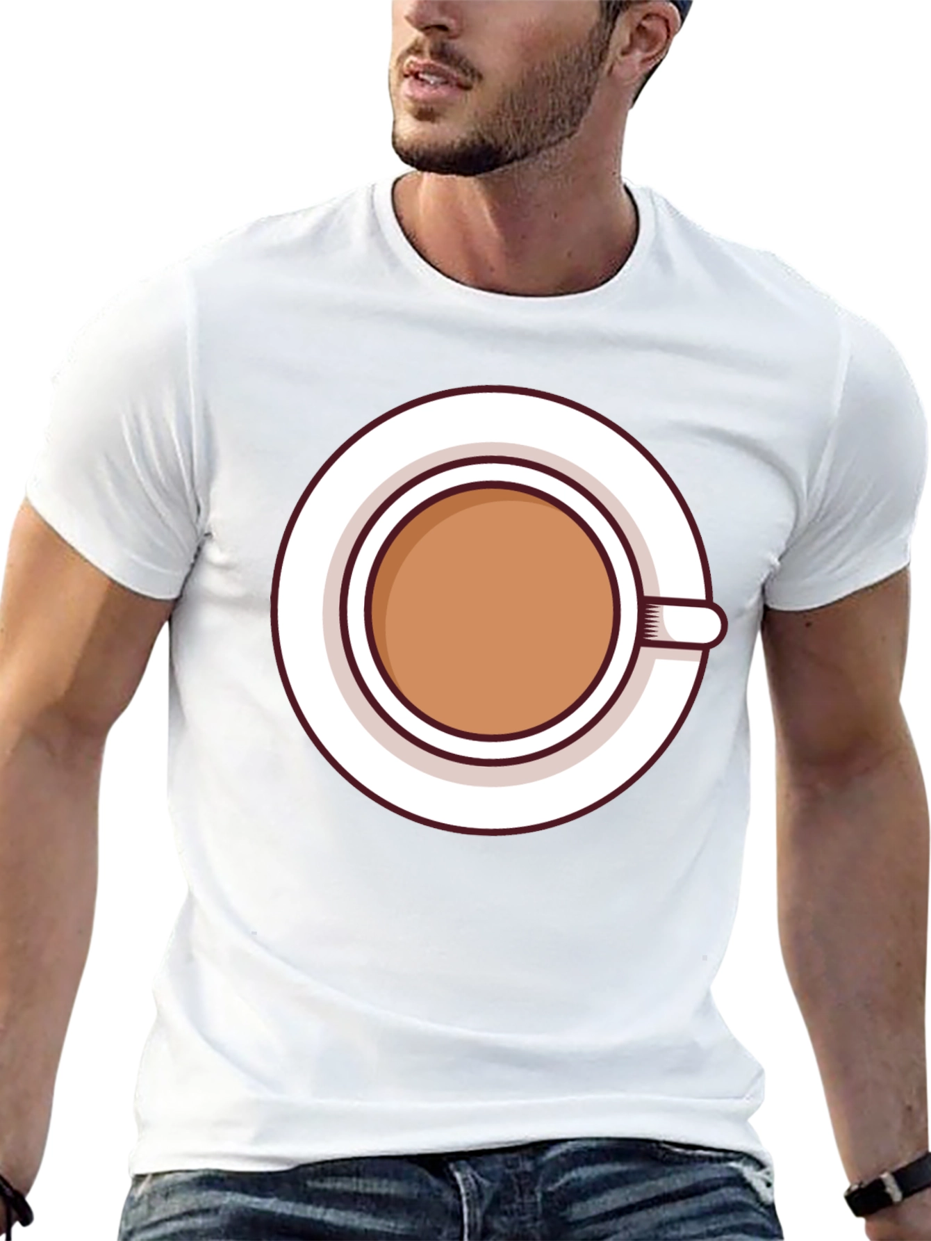 Coffee Cup Graphic Tee - Casual Black T-Shirt