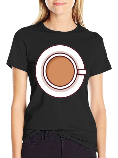 Coffee Cup Graphic Tee - Casual Black T-Shirt