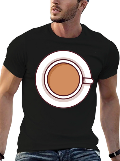 Coffee Cup Graphic Tee - Casual Black T-Shirt
