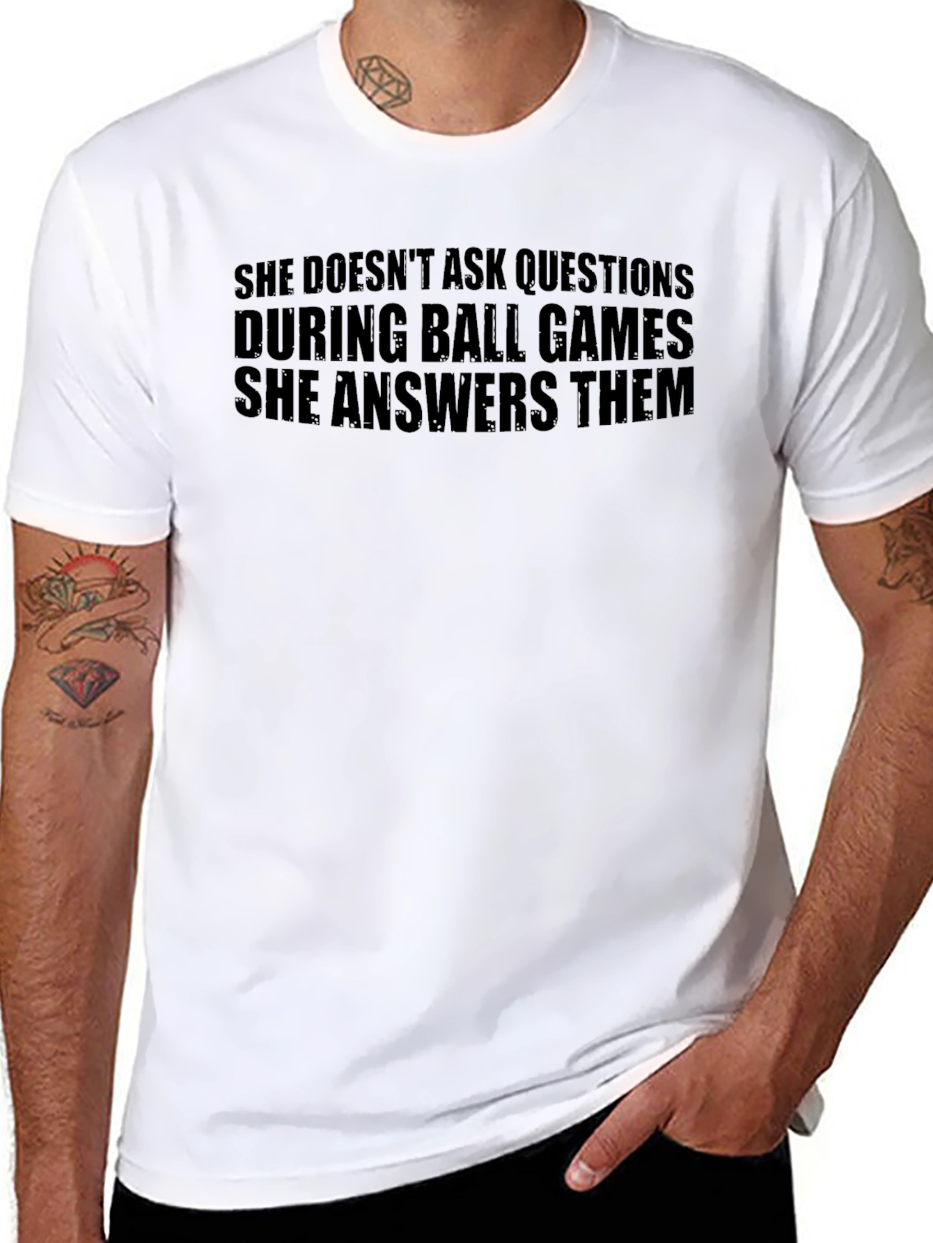 She Answers Them T-Shirt - Ball Game Ready