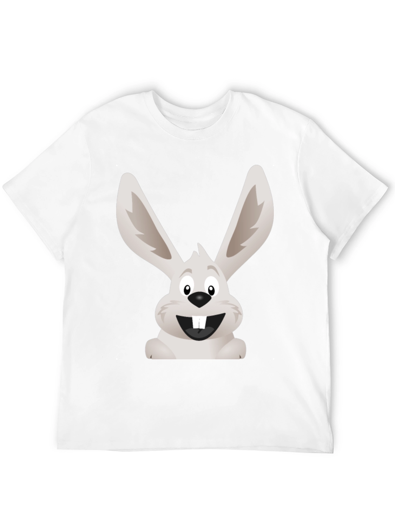 Funny Bunny Graphic Tee - Black Cotton T-Shirt