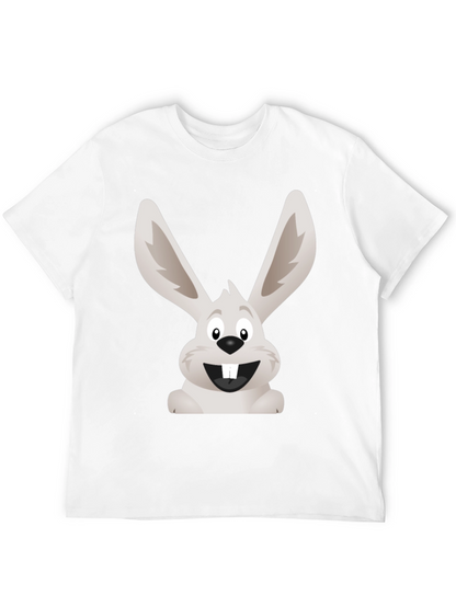Funny Bunny Graphic Tee - Black Cotton T-Shirt