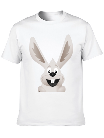 Funny Bunny Graphic Tee - Black Cotton T-Shirt
