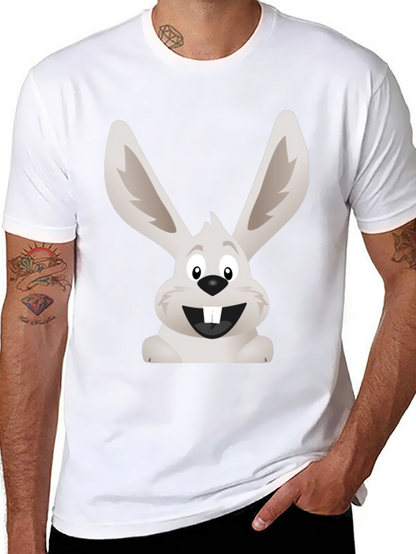 Funny Bunny Graphic Tee - Black Cotton T-Shirt