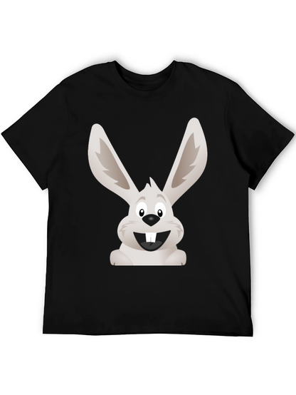 Funny Bunny Graphic Tee - Black Cotton T-Shirt