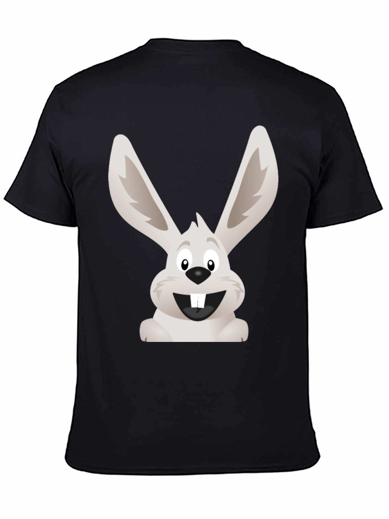 Funny Bunny Graphic Tee - Black Cotton T-Shirt