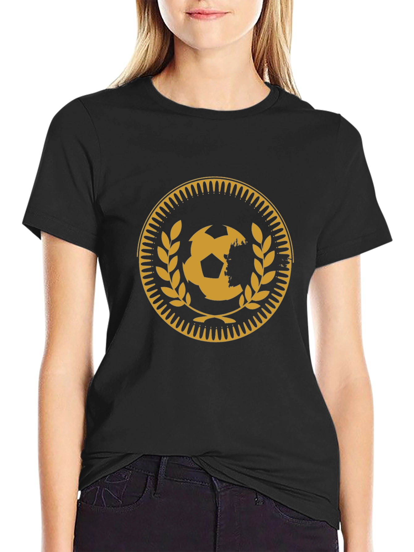 Soccer Ball Medallion Black T-Shirt