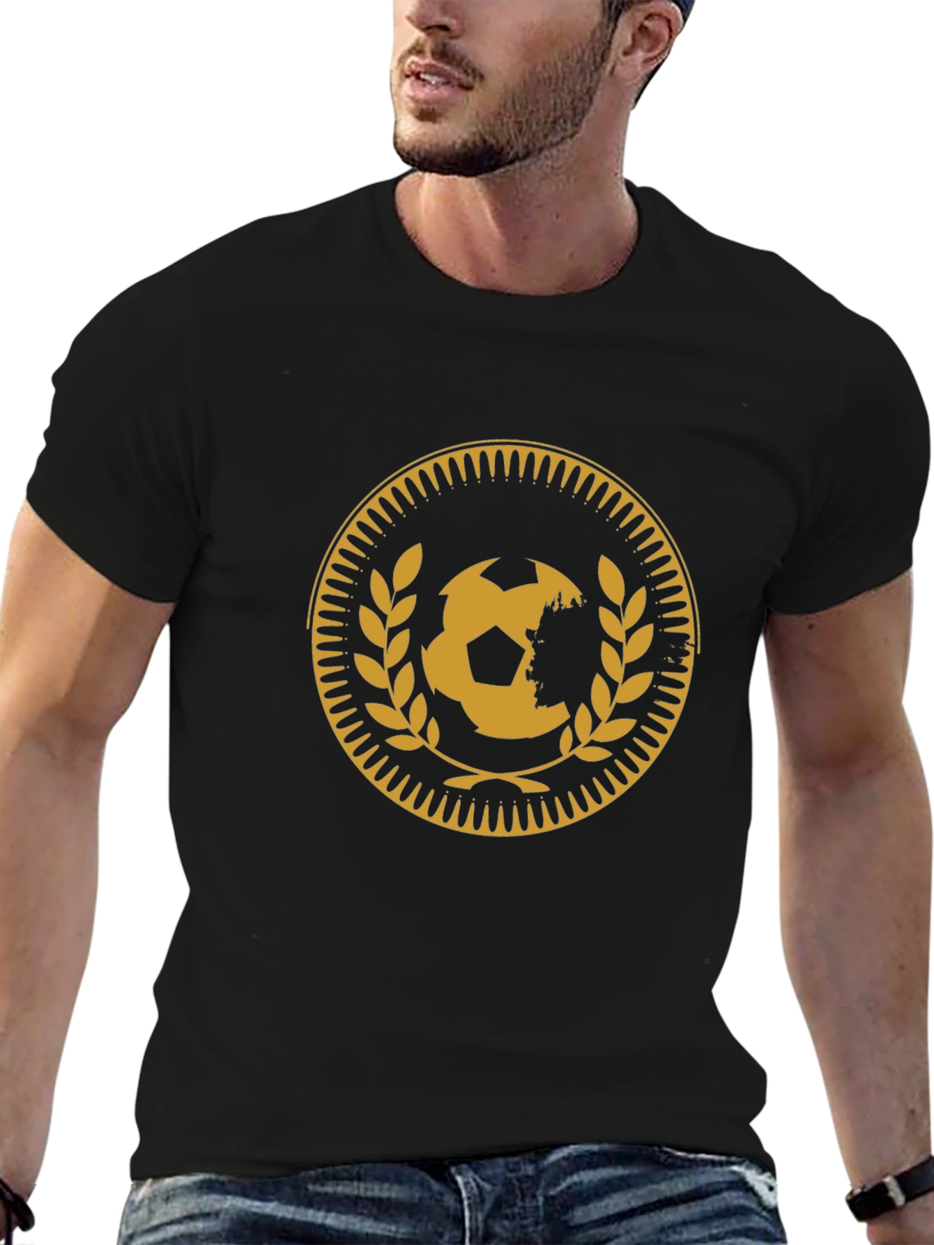 Soccer Ball Medallion Black T-Shirt
