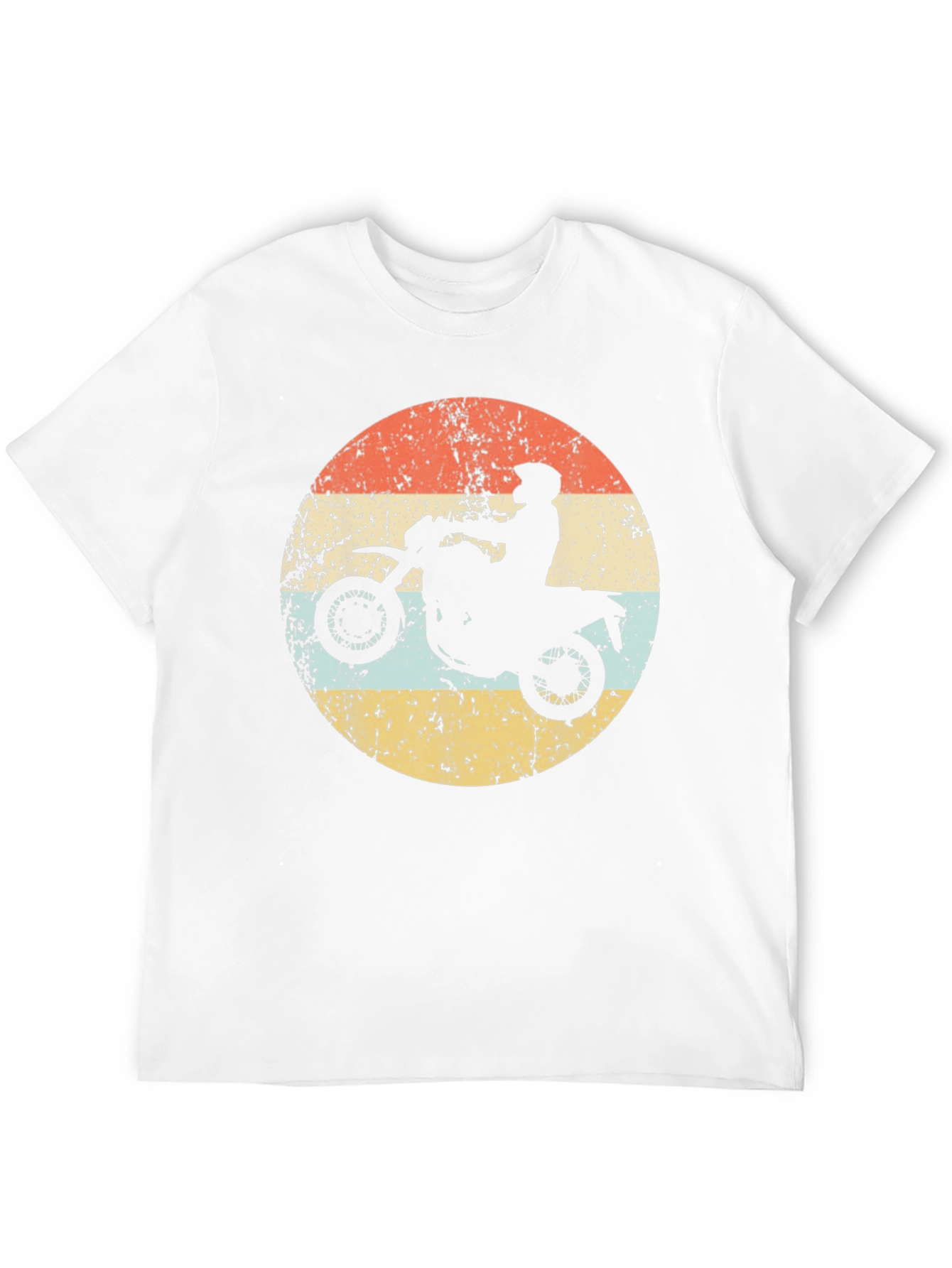 Retro Motorcycle Rider Graphic Tee - Black