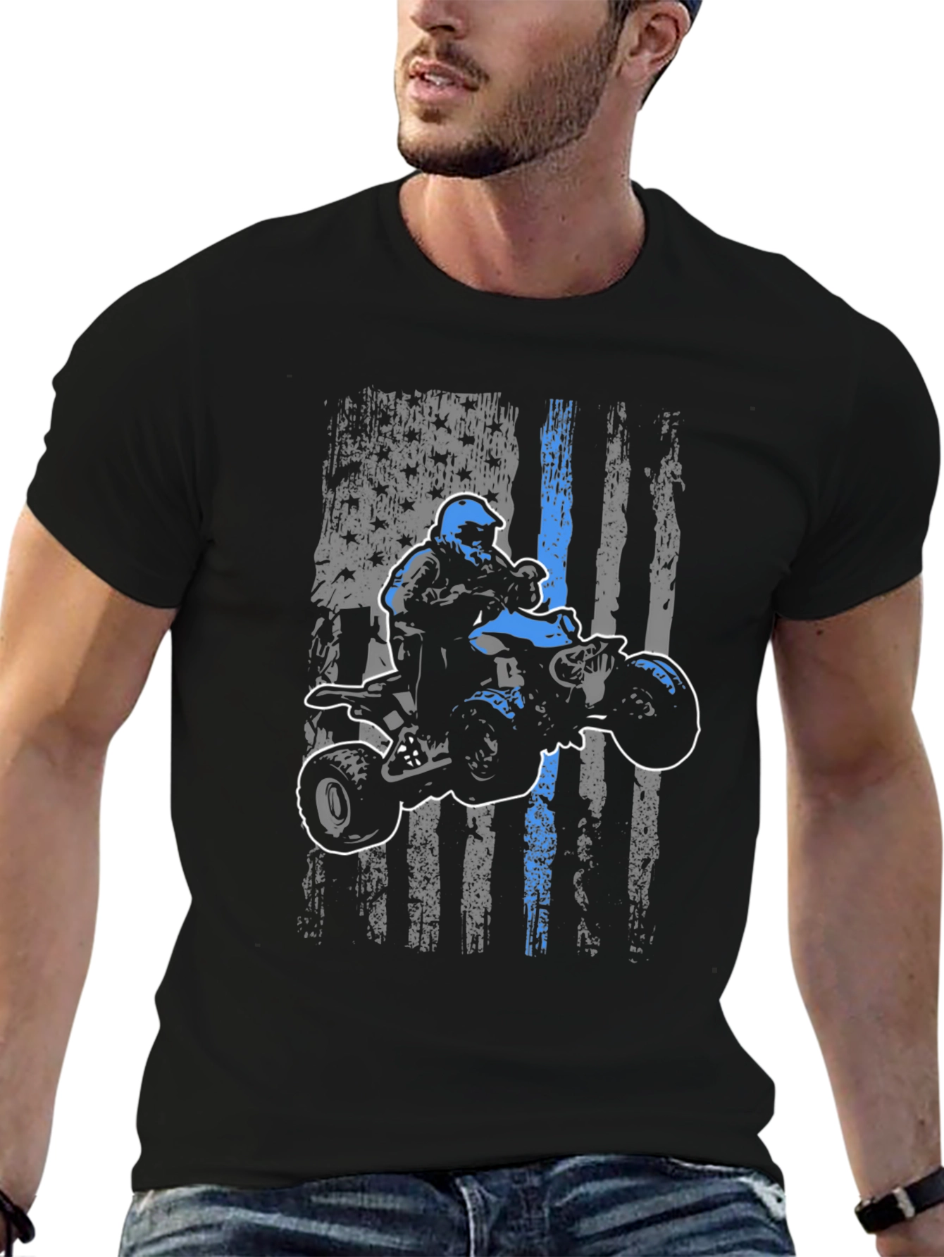 ATV Rider American Flag T-Shirt