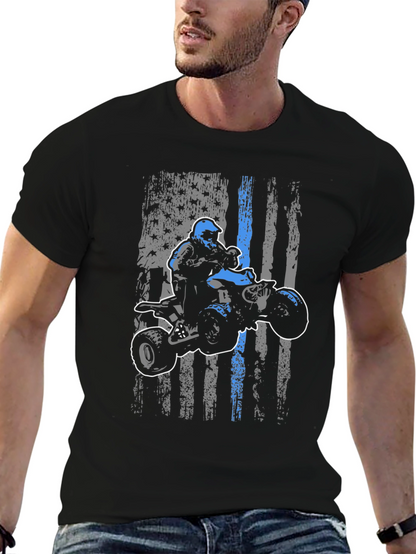 ATV Rider American Flag T-Shirt