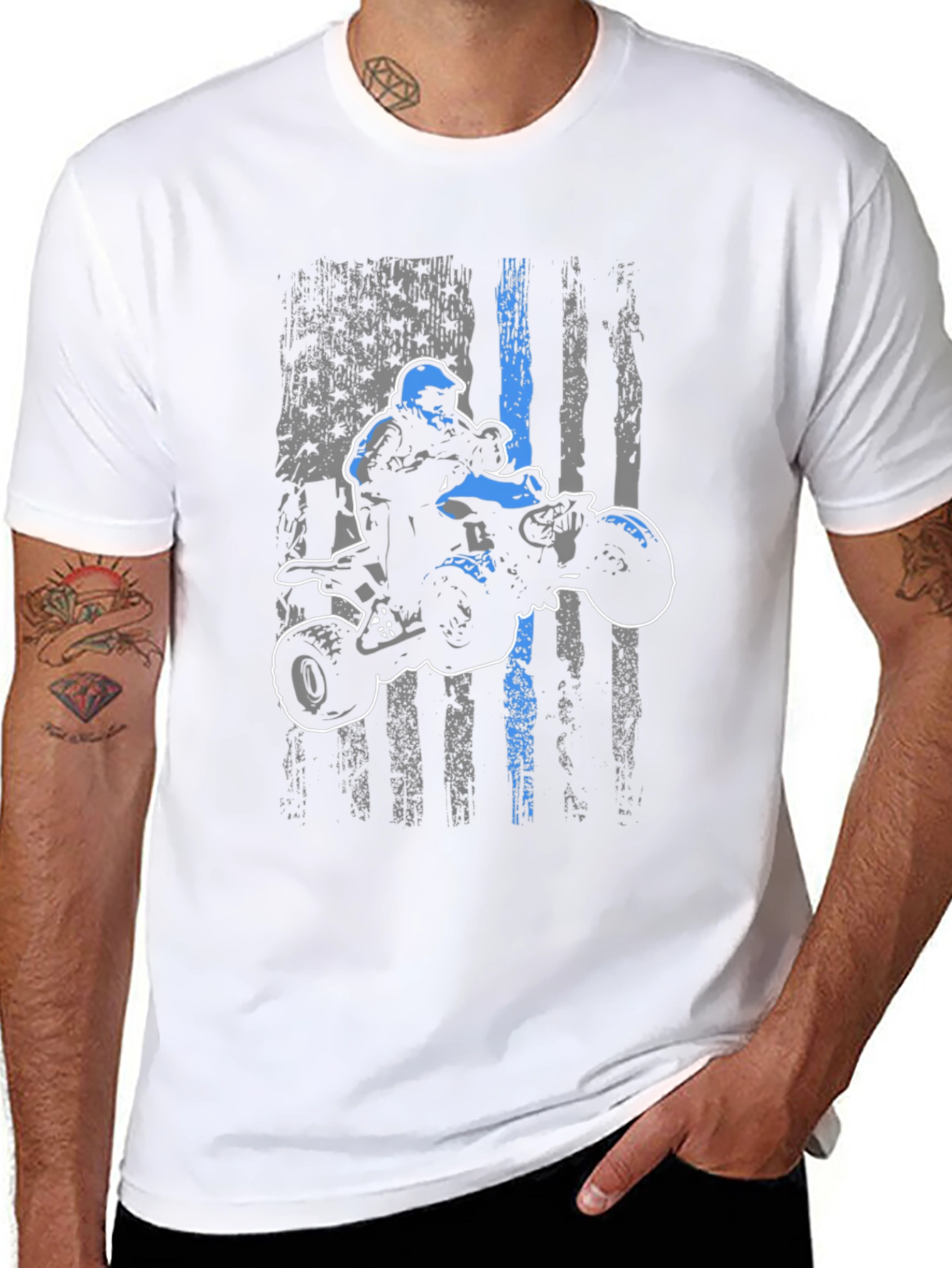 ATV Rider American Flag T-Shirt