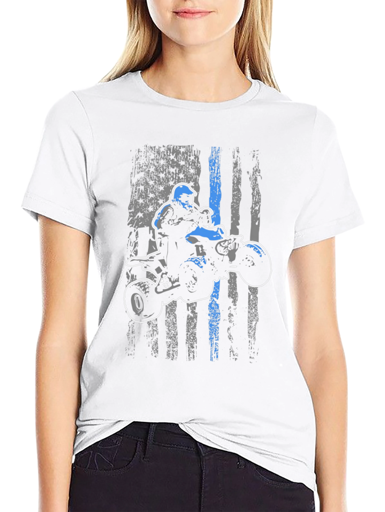 ATV Rider American Flag T-Shirt
