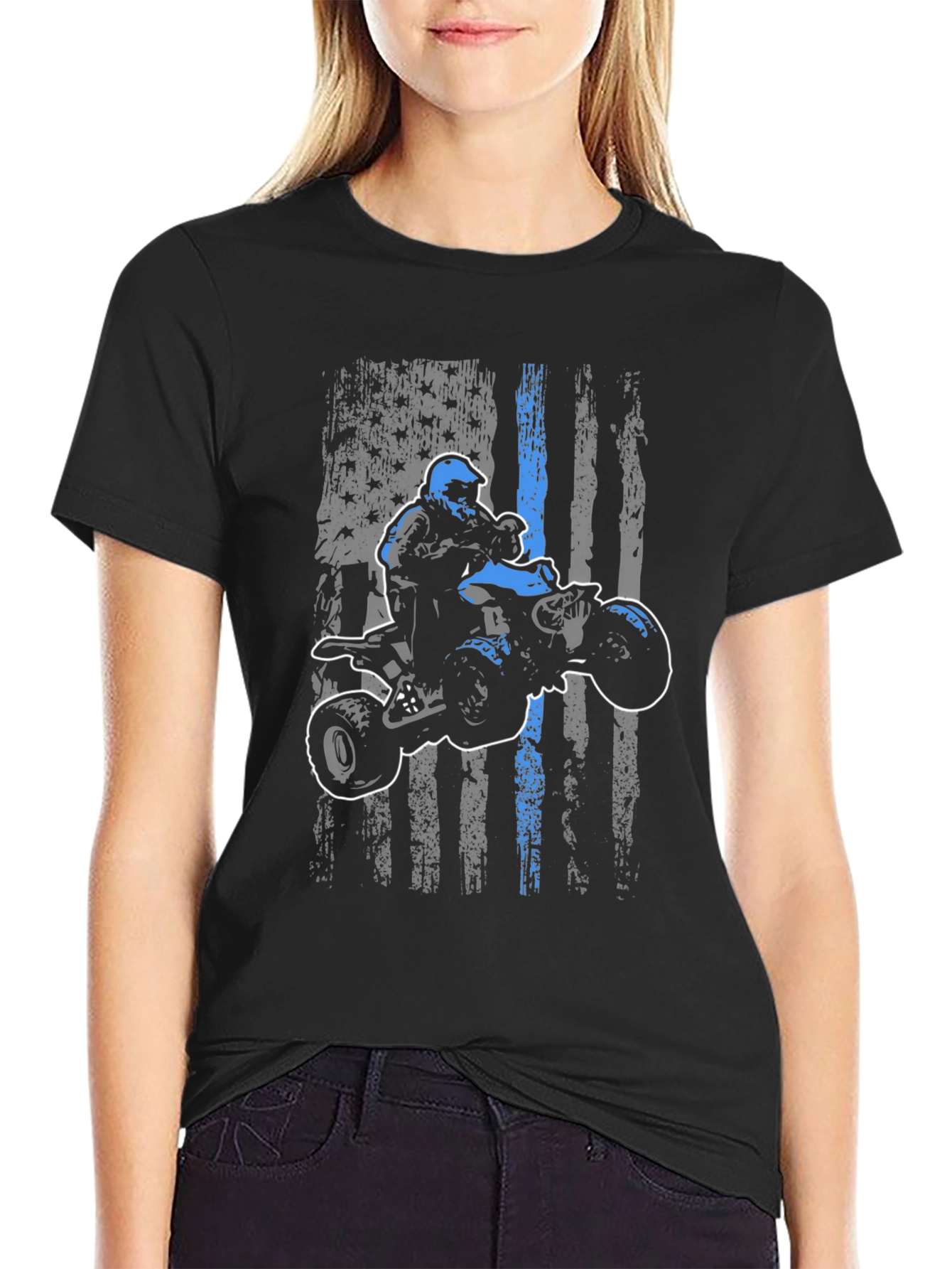 ATV Rider American Flag T-Shirt
