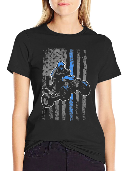 ATV Rider American Flag T-Shirt