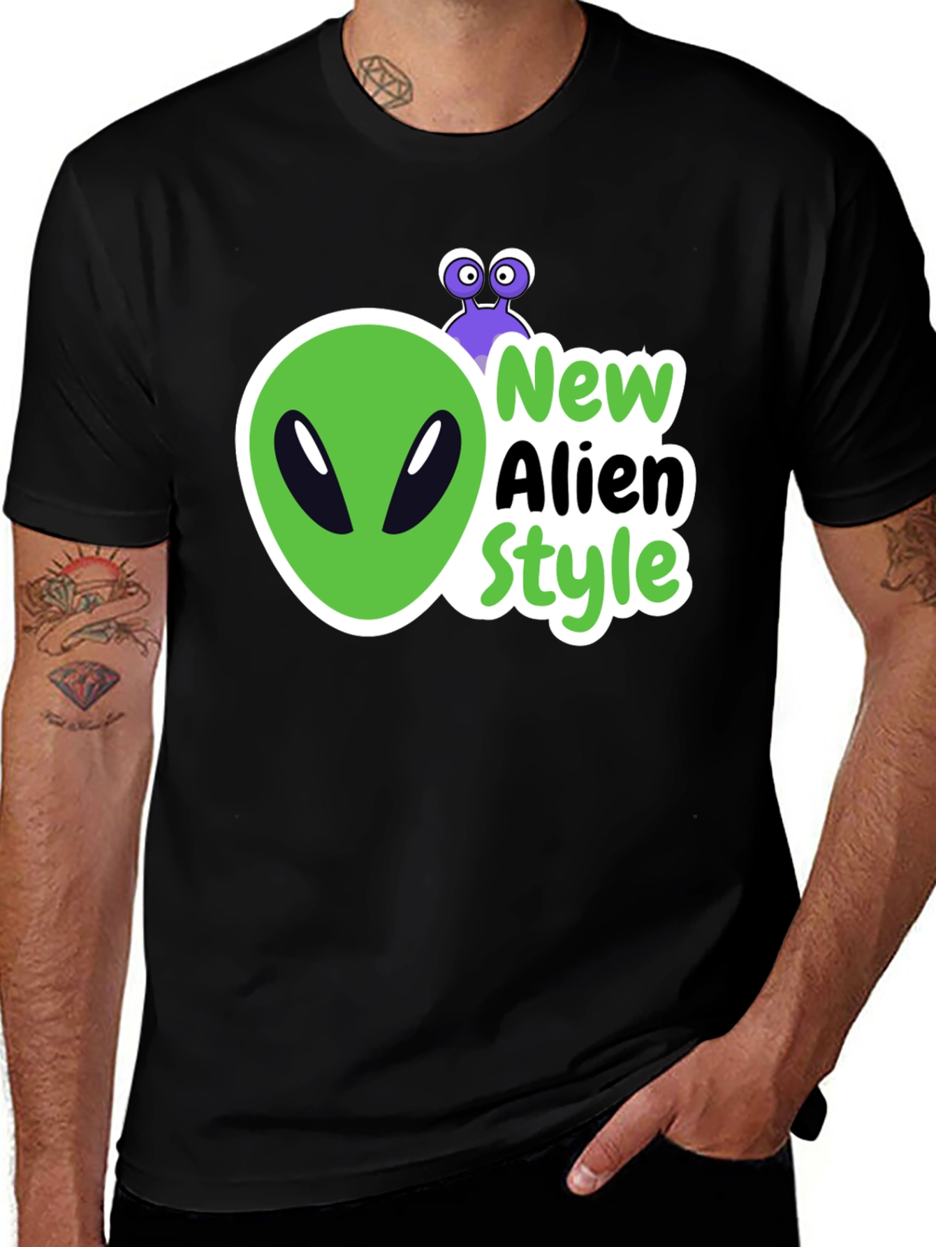 New Alien Style Black T-Shirt
