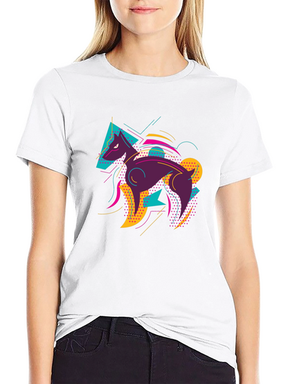 Abstract Wolf Graphic Tee - Mens Black T-Shirt