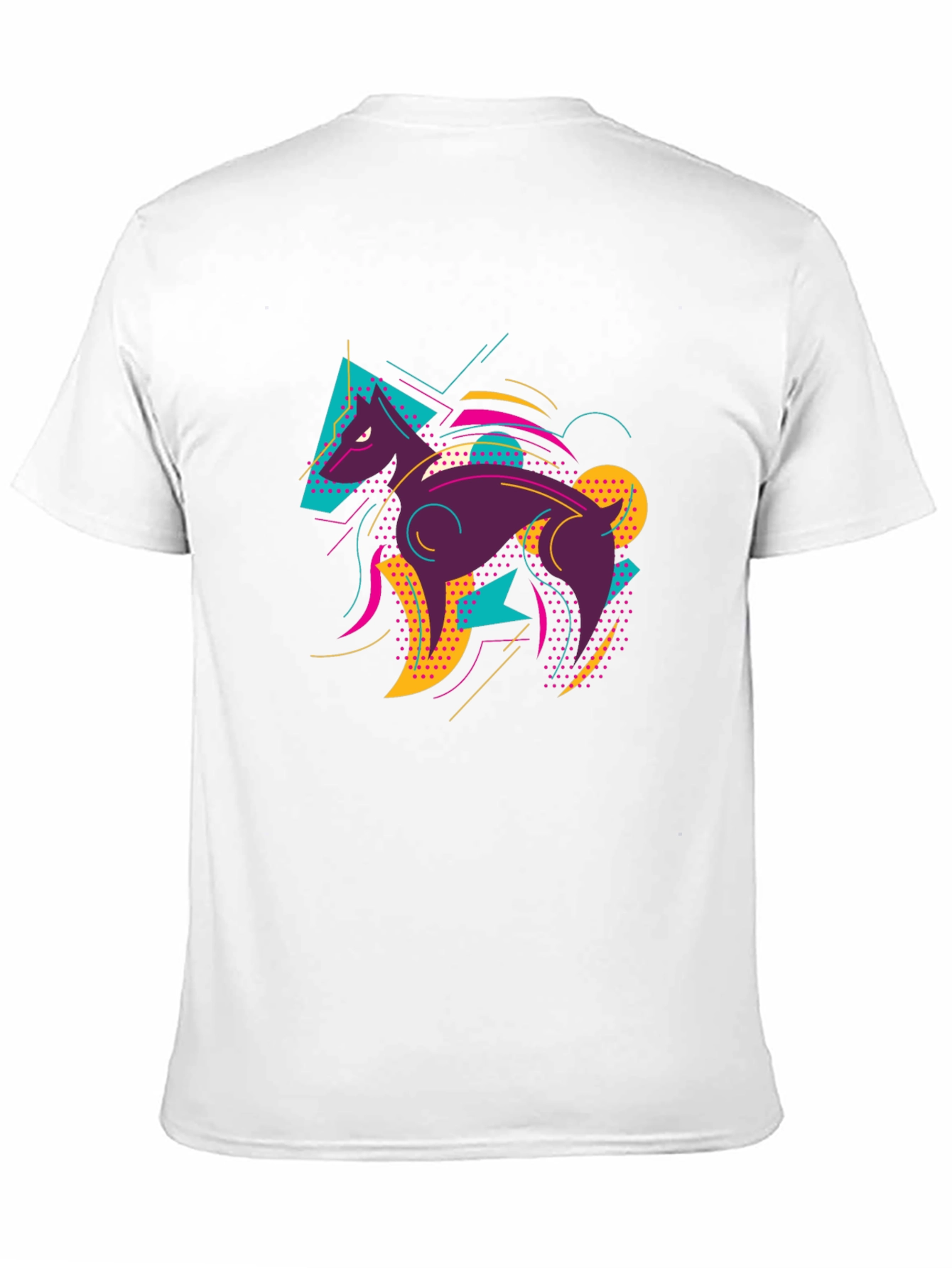 Abstract Wolf Graphic Tee - Mens Black T-Shirt