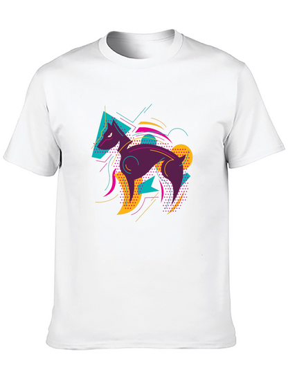 Abstract Wolf Graphic Tee - Mens Black T-Shirt