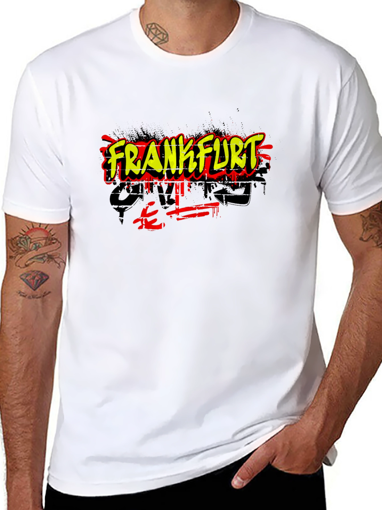 Frankfurt Graffiti Style Black T-Shirt