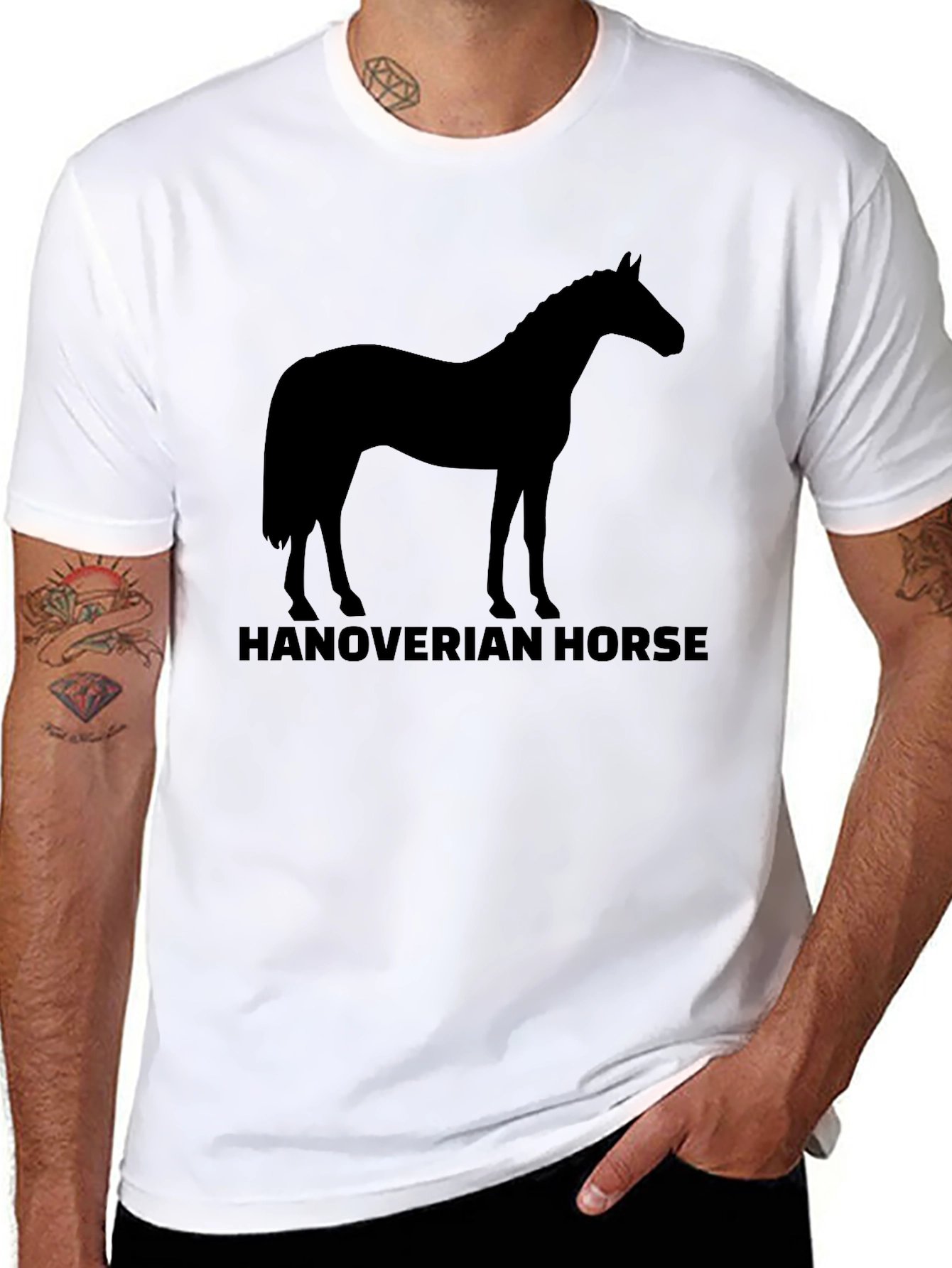 Hanoverian Horse Silhouette T-Shirt - Black