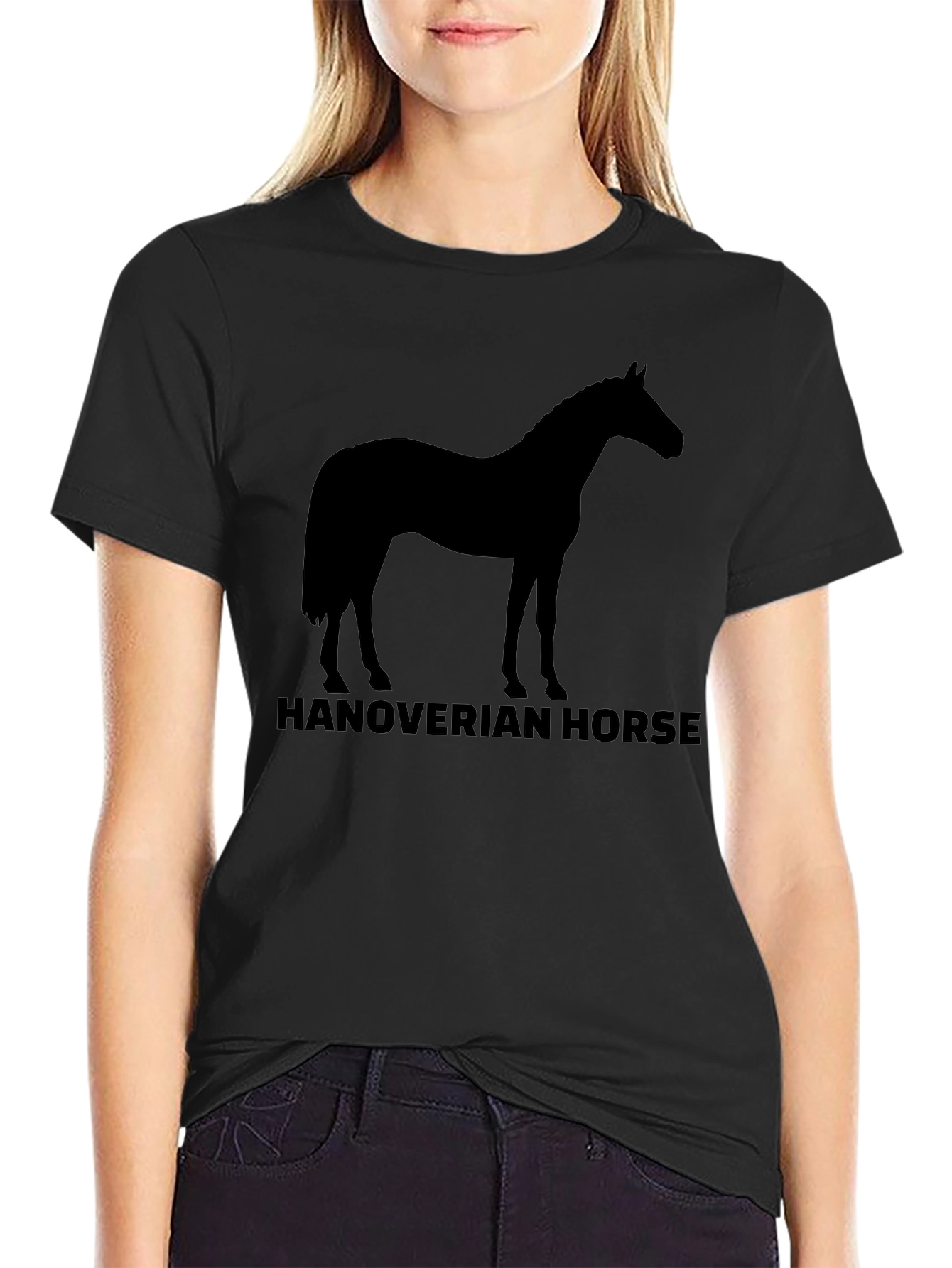 Hanoverian Horse Silhouette T-Shirt - Black