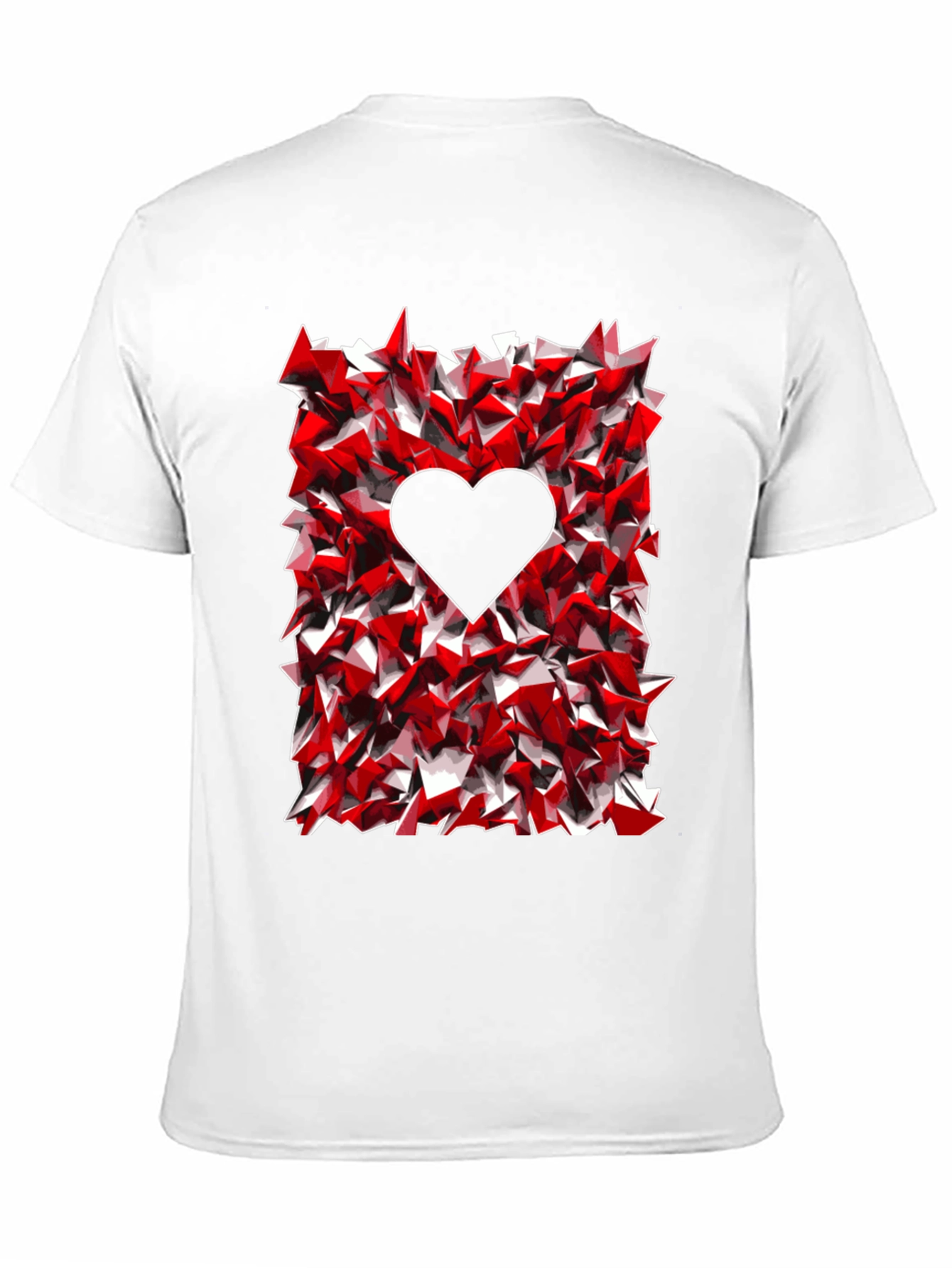 Geometric Heart Graphic Tee - Black