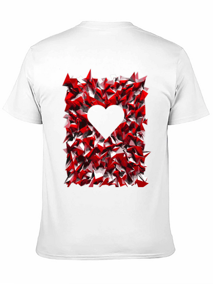 Geometric Heart Graphic Tee - Black