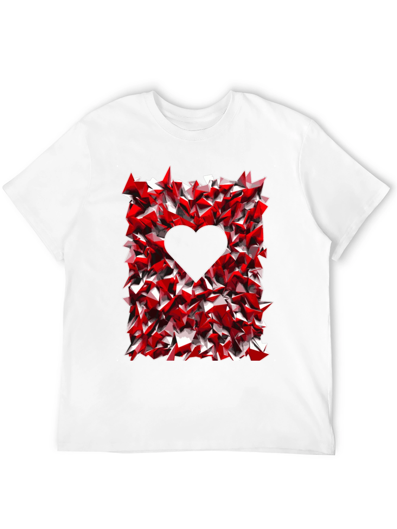 Geometric Heart Graphic Tee - Black