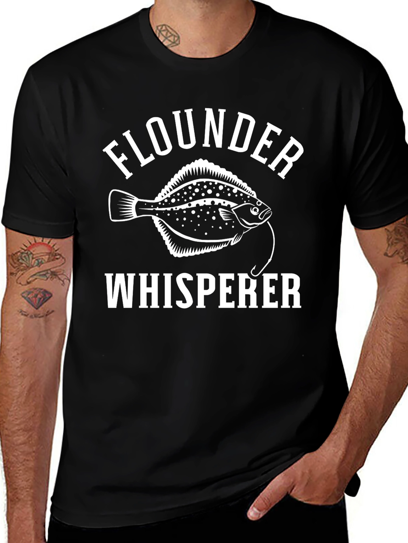 Flounder Whisperer T-Shirt Fishing Humor Tee