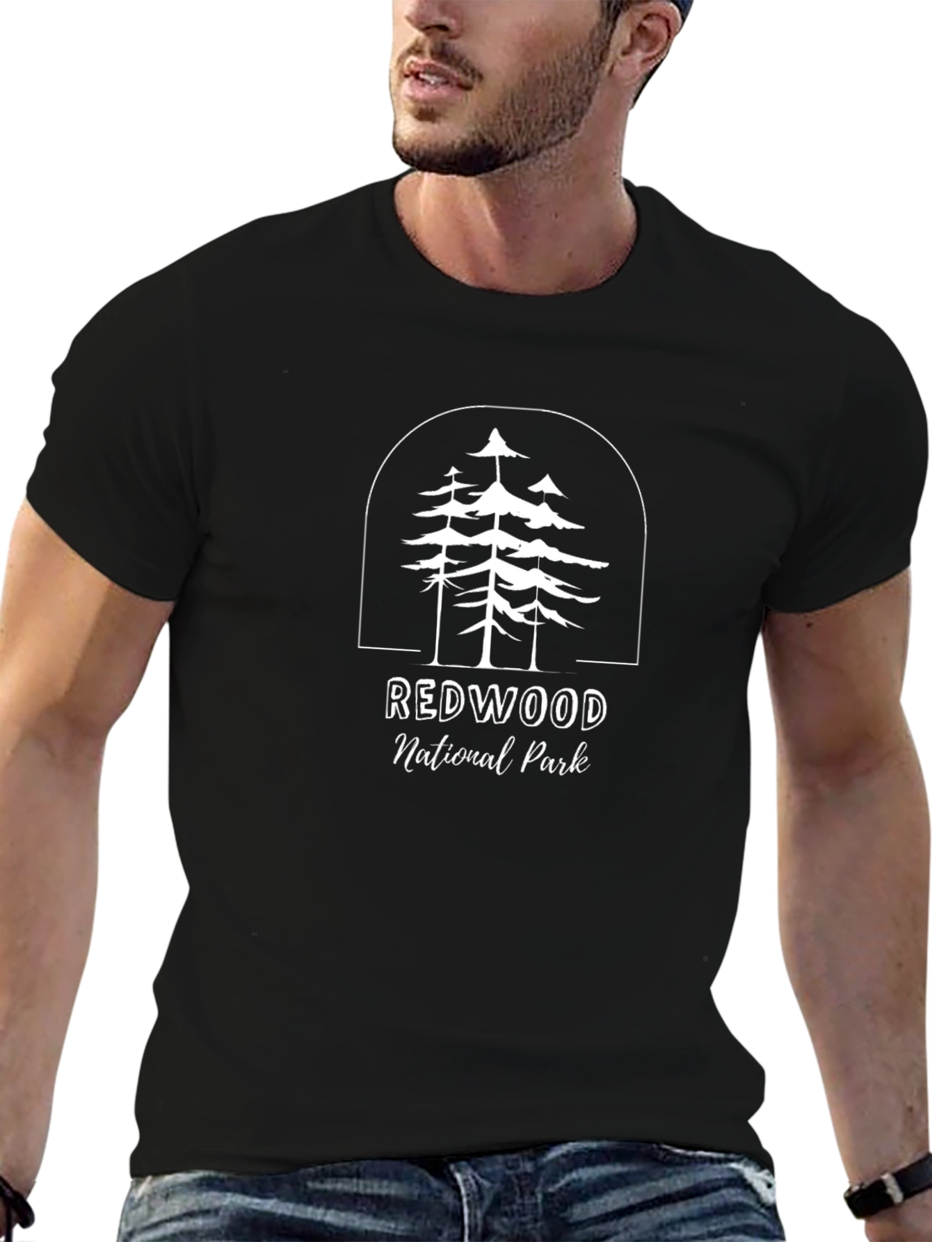 Redwood National Park Graphic Tee - Black Cotton Blend