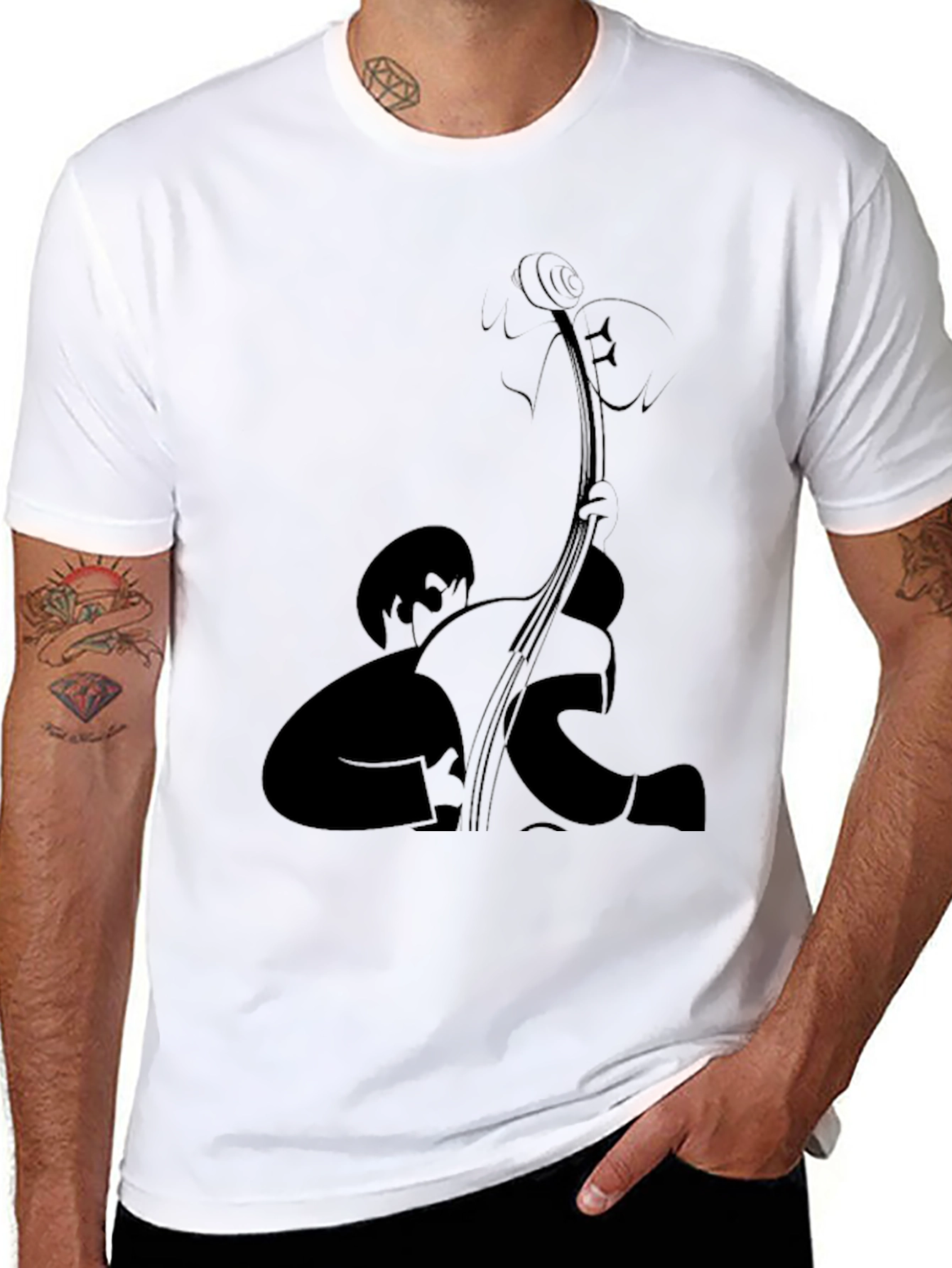 Bass Player Graphic Tee - Black Comfort Fit